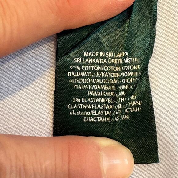 Lauren Ralph Lauren Dress Shirt Mens 18 Blue Classic Fit Stretch Long Sleeve - Picture 6 of 9